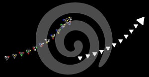 Flare Mesh 2D Dotted Growth Trend Icon with Flare Spots