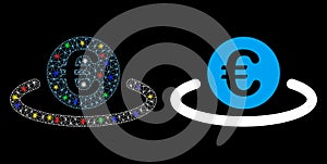Flare Mesh 2D Euro Deposit Icon with Flash Spots
