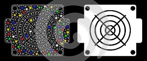 Flare Mesh 2D Mining ASIC Device Icon with Flare Spots