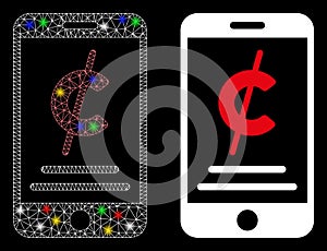 Flare Mesh 2D Mobile Micropayment Icon with Flare Spots photo