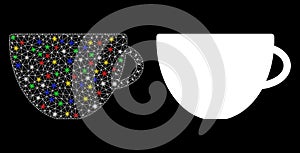 Flare Mesh 2D Tea Cup Icon with Flare Spots