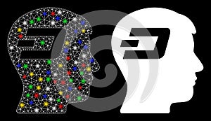 Flare Mesh Carcass Dash Brain Icon with Flare Spots