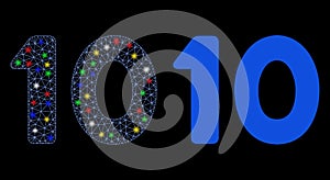 Bright Mesh Carcass 10 Digits Text Icon with Flash Spots