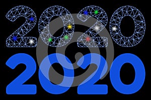 Bright Mesh Carcass 2020 Digits Text Icon with Flash Spots