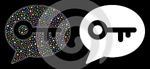 Bright Mesh Carcass Key Message Icon with Flash Spots