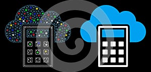 Flare Mesh Network Calculation Icon with Flare Spots