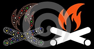 Flare Mesh Network Campfire Icon with Flare Spots