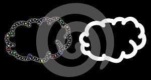 Flare Mesh Network Cloud Icon with Flare Spots