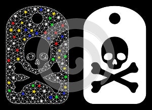 Flare Mesh Network Death Sticker Icon with Flash Spots