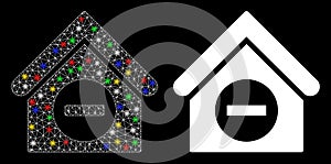Flare Mesh Network Deduct Building Icon with Flare Spots photo
