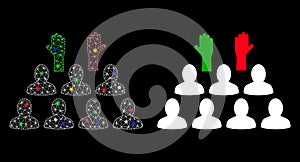 Flare Mesh Network Democratization Icon with Flare Spots