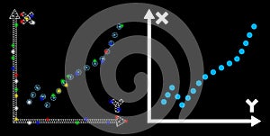 Flare Mesh Network Function Plot Icon with Flare Spots
