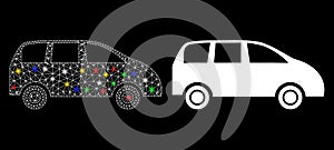 Flare Mesh Network Minivan Icon with Flare Spots