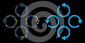 Flare Mesh Network Rotation Icon with Flare Spots