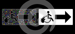 Flare Mesh Network Patient Exit Icon with Flare Spots