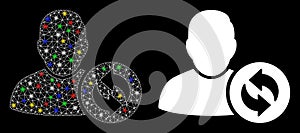 Glossy Mesh 2D Refresh User Icon with Flare Spots