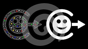 Flare Mesh Network Smile Exit Icon with Flare Spots