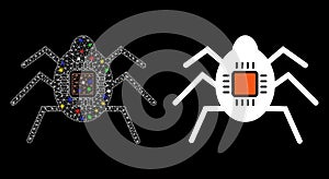 Glossy Mesh Carcass Spy Bug Icon with Flare Spots