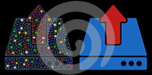 Flare Mesh Network Upload Icon with Flare Spots