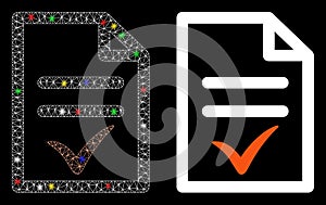 Flare Mesh 2D Valid Document Icon with Flare Spots