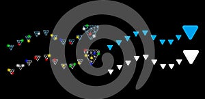 Flare Mesh Wire Frame Dotted Trends Icon with Flare Spots