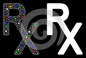 Flare Mesh Wire Frame Rx Medical Symbol Icon with Flare Spots