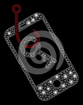 Flare Mesh Wire Frame Smartphone Key Phishing with Flare Spots