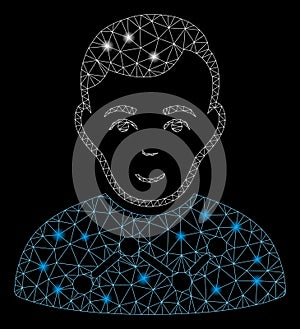 Flare Mesh Wire Frame User Stats with Light Spots