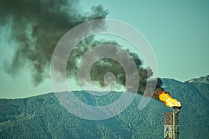 Flare stack at Kitimat LNG Canada