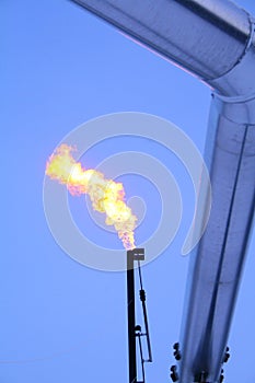 Flare stack with pipe