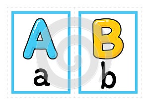 Flash card alphabet vector. Colored Alphabet Flash Cards vector free hand style vector