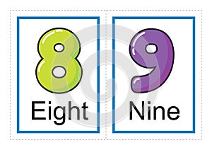 Flash card collection for numbers and their names for preschool / kindergarten kids | let`s learn numbers