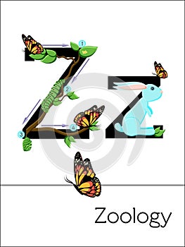 Flash card letter Z is for Zoology.