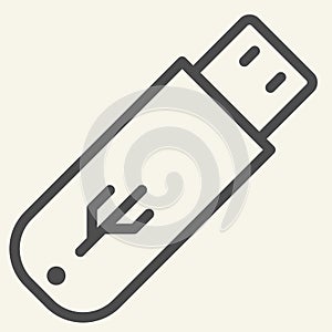Flash drive line icon. Usb vector illustration isolated on white. Storage outline style design, designed for web and app
