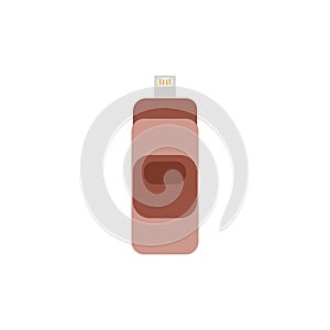 Flash drive (USB memory) with micro usb icon Flat illustration