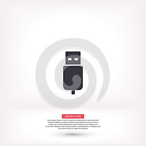 Flash drive vector icon , lorem ipsum Flat design