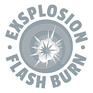Flash explosion logo, simple gray style
