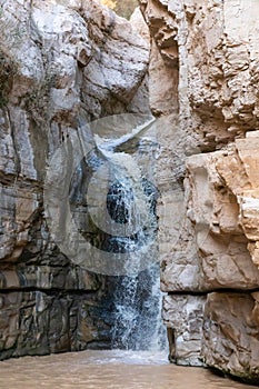 Flash flood, in the heart of the Ein Gedi Nature reserve