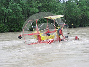 Flash Flood. Natural Disaster. Devastated Road Closed