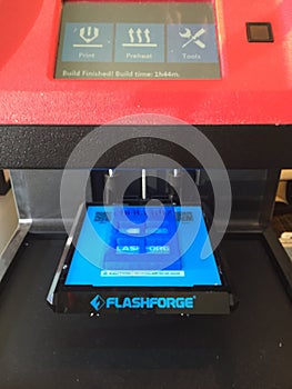 Flash forge 3D print job Blue police box