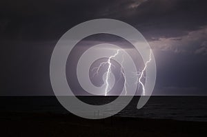 Flash of lighting during a summer storm