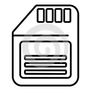 Flash memory card icon outline vector. Recollect information photo