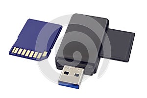 Flash memory card reader and flash memory card