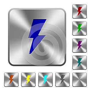 Flash rounded square steel buttons