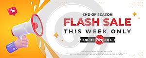 flash sale 3d megaphone advertising banner design