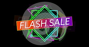 Flash Sale advertisement in Retro Eighties style. 4k