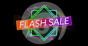 Flash Sale advertisement in Retro Eighties style. 4k