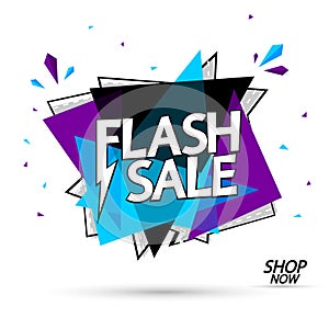 Flash Sale, banner design template, discount tag, vector illustration