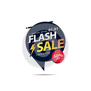 Flash sale banner design template special offer