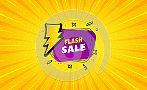 Flash sale banner. Discount sticker shape. Vector